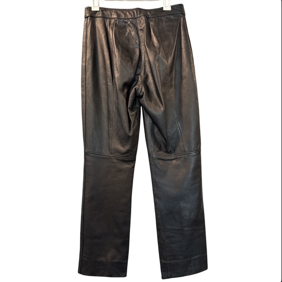 🟠 Vintage Maxima Wilsons Black 100% Leather Pants Size 8 - Picture 3 of 14